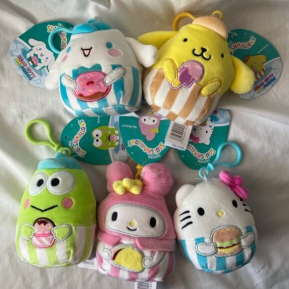 Squishmallow x Hello Kitty clips Stripes and Summer Treats Keroppi, My Melody - Picture 2 of 4